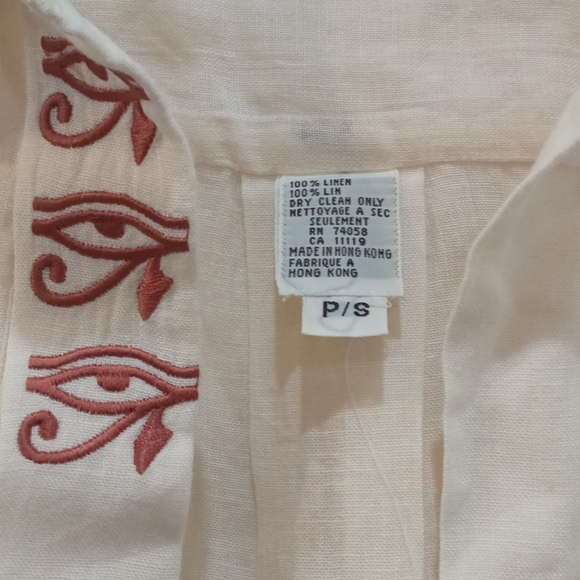 VTG Anne Pinkerton 100% Linen Embroidered Shirts - Picture 3 of 5